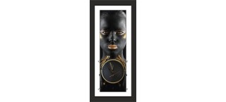 Часы-картина с паспарту в черном багете 20х50 CTN(72)